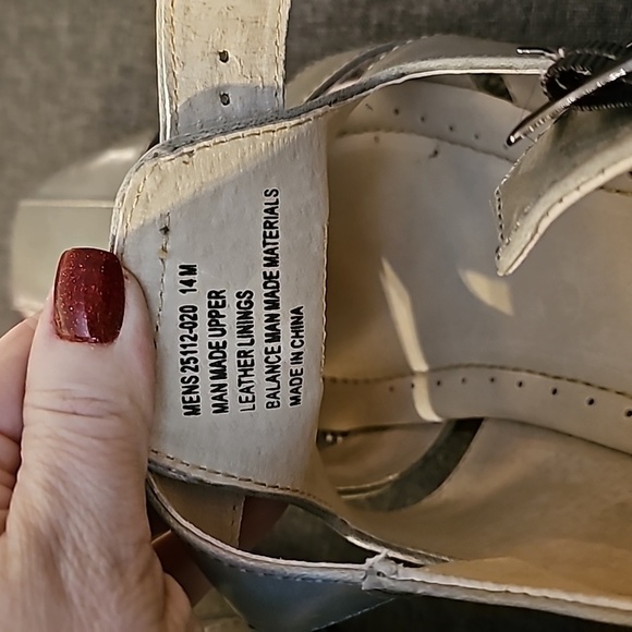 Stacy Adams "Calisto" light gray Leather Lined Monk Strap Dress Sandals sz 14… - Picture 3 of 6